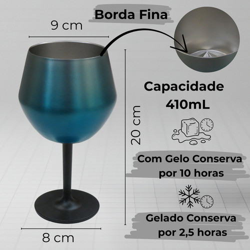 Taça Térmica Copo Prismática Cabo Removível Quente E Frio Cor Prateado