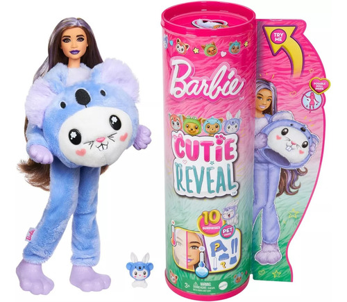 Barbie Cutie Reveal + 10 Sorpresas Disfraz Conejito Koala