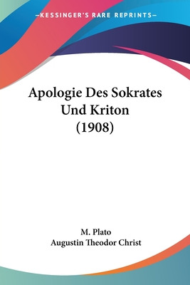 Libro Apologie Des Sokrates Und Kriton (1908) - Plato, M.