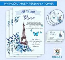 Comprar Tarjeta Invitación Cumple De 15 Topper, Personal Imprimir M3