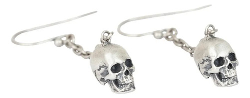 Aretes Colgantes Craneos Calaveras Con Cadenas Plata S925