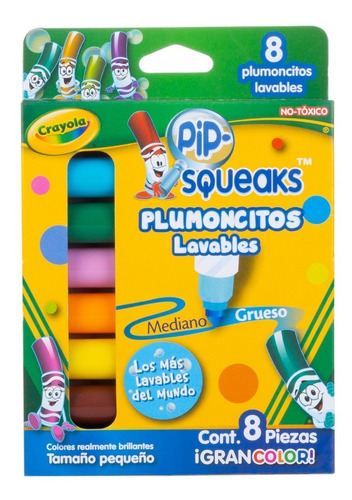Plumoncitos Lavables Crayola Pip Squeaks 8 Piezas Pequeño