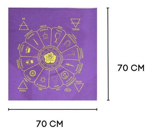 Toalha Tecido Jogo De Cartas Cigana 70 X 70 Cm Lilás
