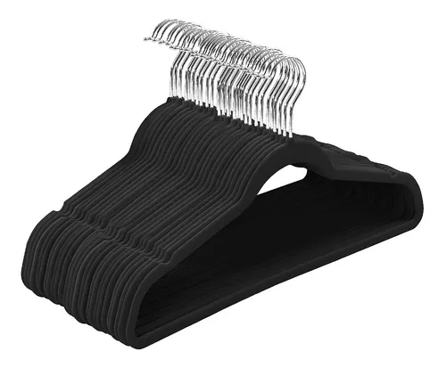  Premiere Luxe - Perchas de madera con clips, perchas  antideslizantes resistentes, perchas pesadas, perchas anchas para traje y  pantalones, (caoba mate con terciopelo negro, 24 unidades) : Hogar y Cocina