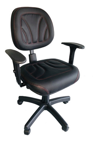 Cadeira Escritório Para Seu Computador Encosto Regulável. Cor Preto Material do estofamento Couro sintético