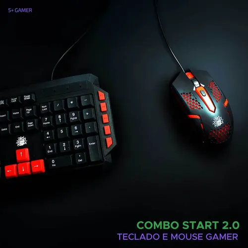 Kit Teclado E Mouse Gamer KG-03R Nemesis Start 2.0 Preto E