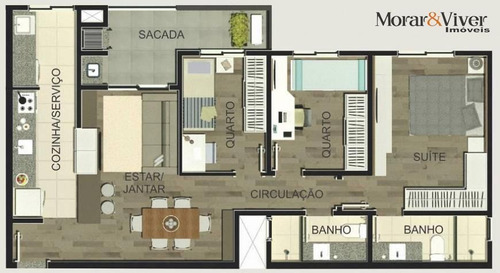 Imagem 3 de 8 de Apartamento Para Venda Em Curitiba, Vila Izabel, 3 Dormitórios, 1 Suíte, 2 Banheiros, 1 Vaga - Ctb6679_1-2070100
