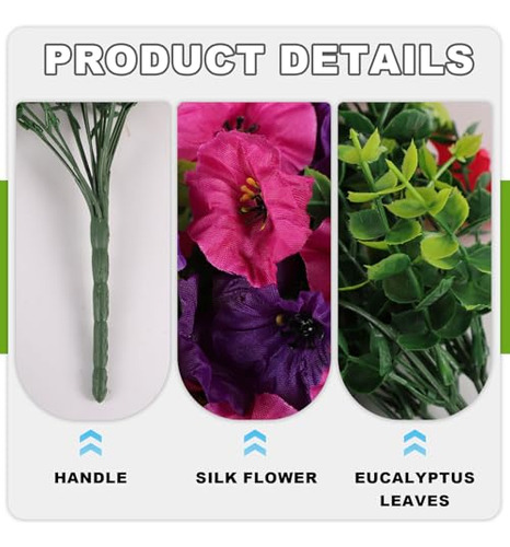 Flores Artificiales Colgantes Para Exteriores, 2 Piezas De F