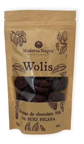 Wolis Grageas Chocolate 70% Nuez Pecana 150g Mazorca Negra