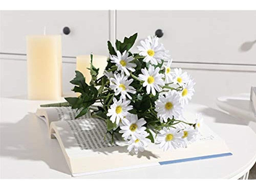 Gumolutin 2 Pcs Ramo De Flores De Margaritas De Seda Artific