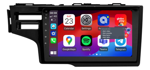 Multimidia Fit 15/21 Android 14 Auto 2gb Carplay Voz 9p 2cam