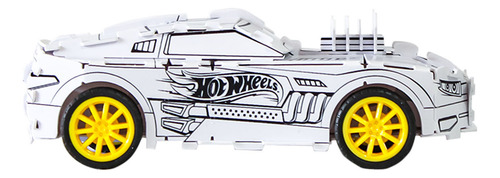 Kit Para Armar Y Pintar Auto Hot Wheels Color Blanco