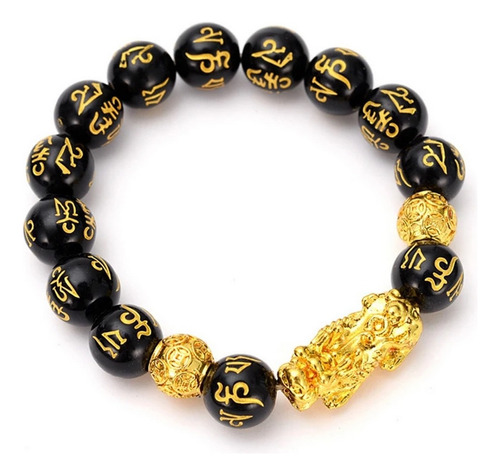 Pulsera Obsidiana Feng Shui Pi Xiu Prosperidad + Estuche