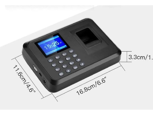 Generac Reloj Control Asistencia Reloj Marcador Huella Digital Negro