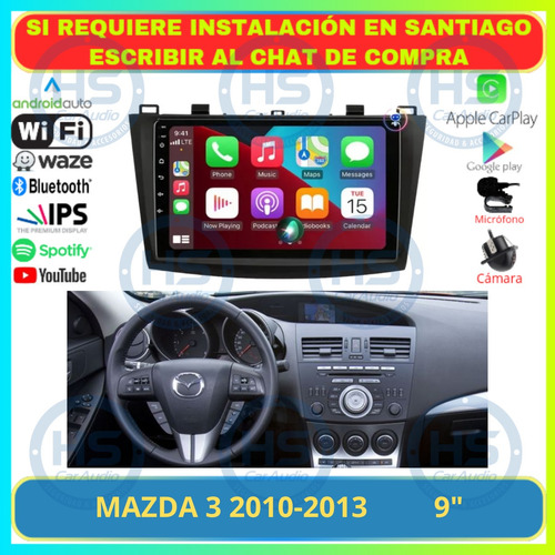 Radio 9 Pulgadas Android Auto Carplay Mazda3 3 2010-2013