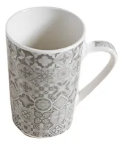 Comprar Jarro Taza Mug Cafe Té Porcelana Mosaico Grey Gris 370ml