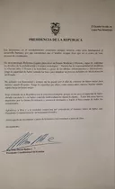 Comprar Carta De Colección Firmada Por Presidente Sixto Duran Ballen