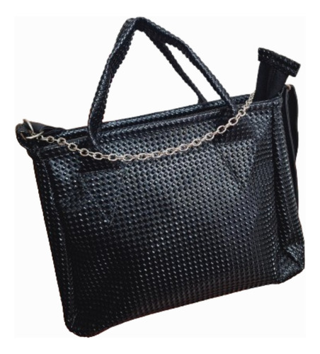 Cartera Mini Bag Var. Colores C/ Correa Colganteajustables Negro Pintas Acero Negro
