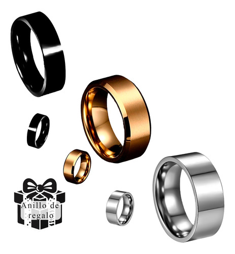 3 Piezas Anillo Hombre Minimalista Acero Inoxidable Regalo