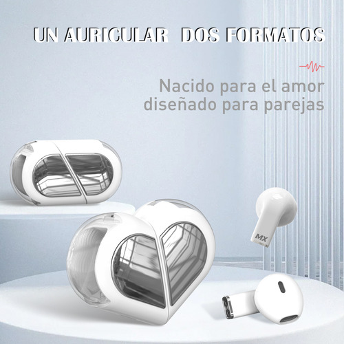 Audífonos Bluetooth En Forma De Corazón Con Cancelación De