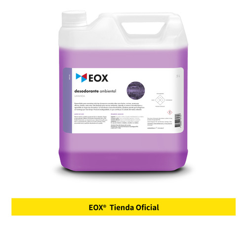 Desodorante Ambiental Listo Para Usar Aroma Lavanda Eox 5 L