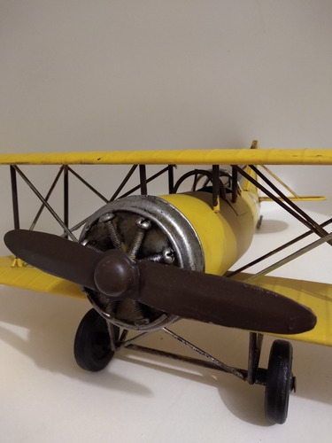 Avião Miniatura Da Força Aérea Britânica Em Metal Amarela 