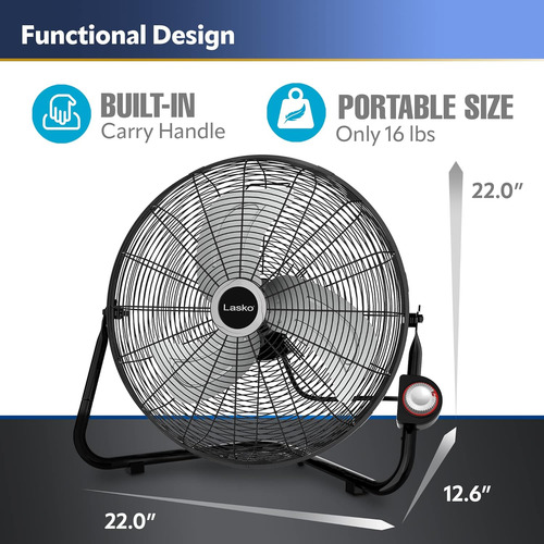 Floot Fan Lasko 2264qm, 3 Velocidades, 3 Aspas
