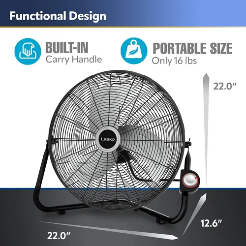 Floot Fan Lasko 2264qm, 3 Velocidades, 3 Aspas