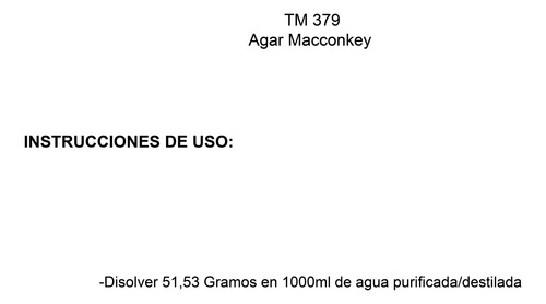 Agar Macconkey Envase Con 500 Gramos