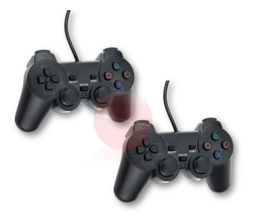 Paquete 2 Controles Alambricos Ps2 Playstation 2 Genericos 