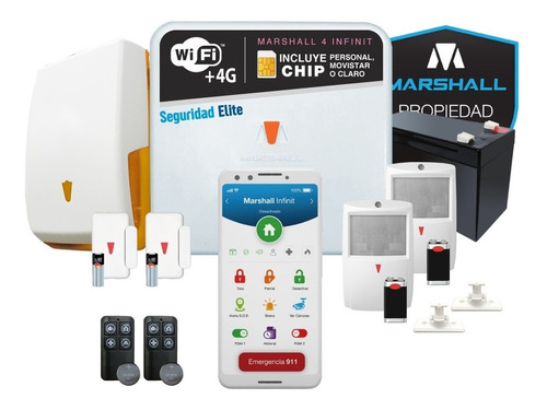 Kit Alarma Marshall 4 4g Wifi Infinit Gprs Chip Inalambrica