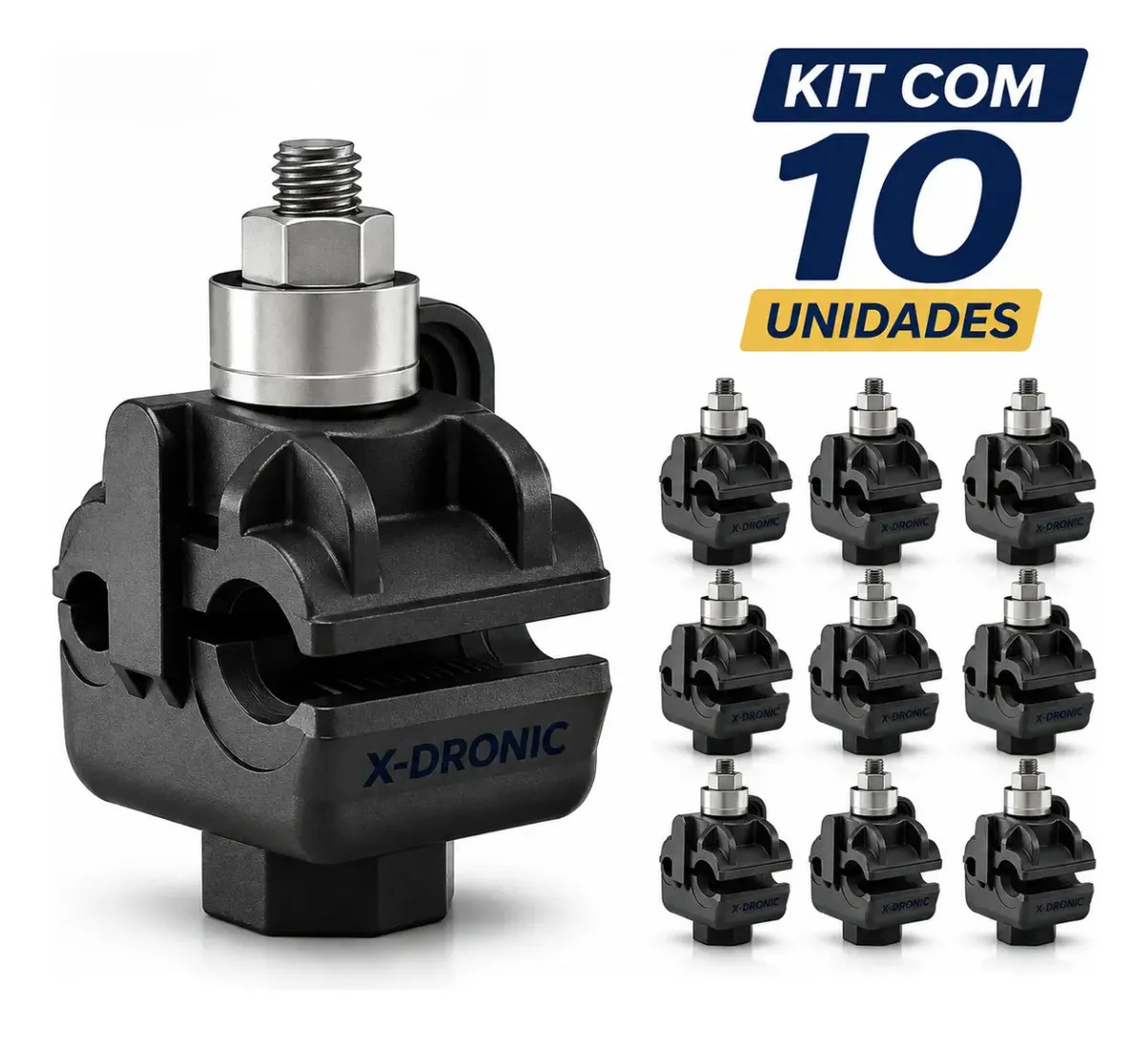 Kit 10 Conectores de Derivação Perfurante para Cabos Elétricos de 10mm a 70mm