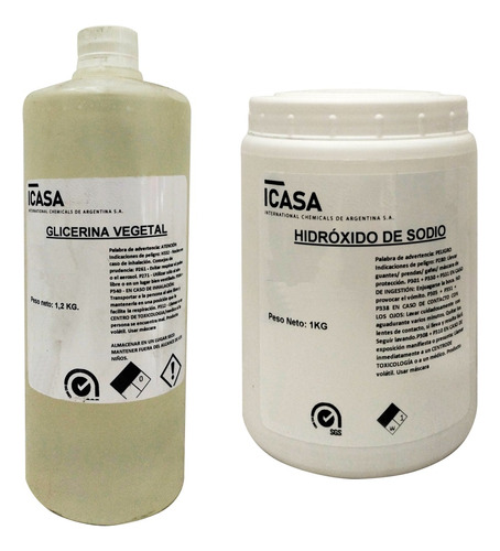 Kit Jabón Glicerina Vegetal Y Hidróxido De Sodio  Icasa