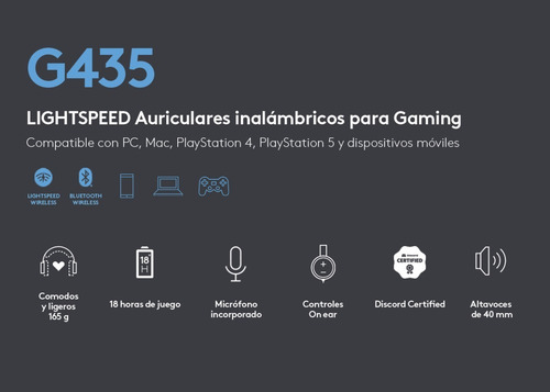 Imagen 4 de 4 de Audífonos gamer inalámbricos Logitech G Series G435 negro y amarillo fluorescente
