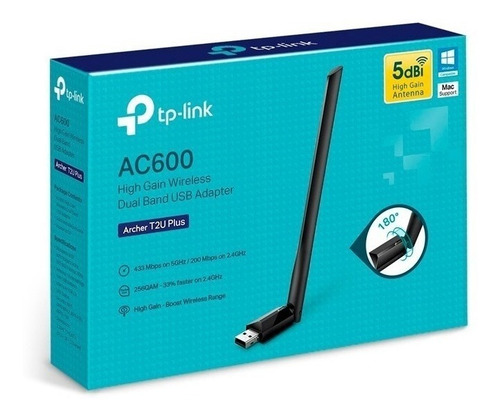 Adaptador Wifi Usb Tp Link Archer T2u Plus Dual Band 5dbi