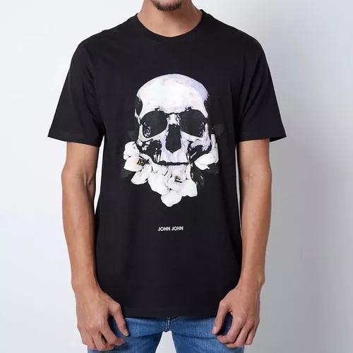 Camiseta John John Masculina Blue Skull Preta - Compre Agora