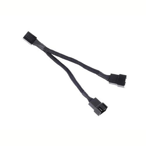 Jbtek All Black Sleeved Pwm Fan Splitter Cable 1 A 2 Convert