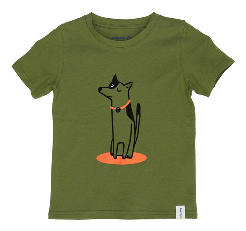 Polera M/c Niño Dog Verde Calpany