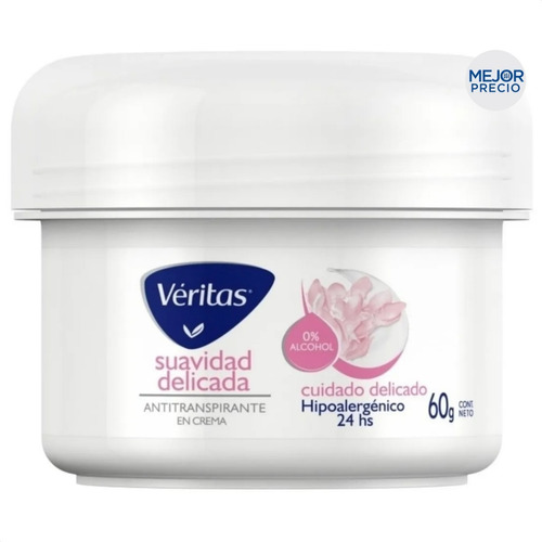 Imagen 1 de 5 de Desodorante Veritas Crema Antitranspirante Suavidad Delicada