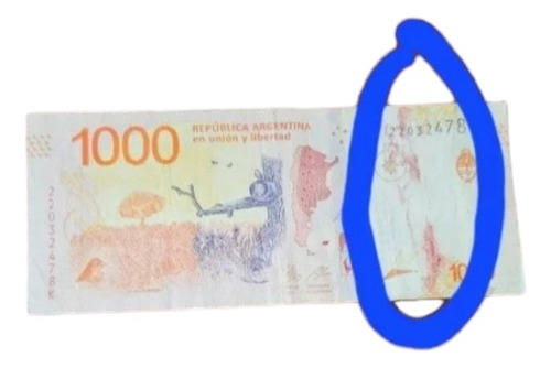 Billete De $1000 Con Grueso Error