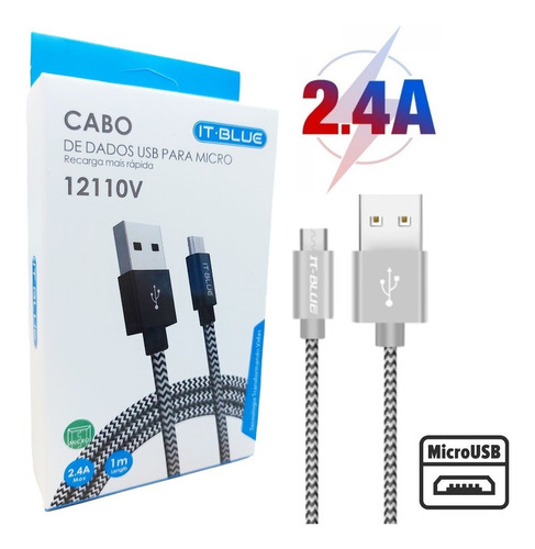 Cabo Carregador Turbo Micro Usb Moto G1/ G2/ G3/ G4/ G5