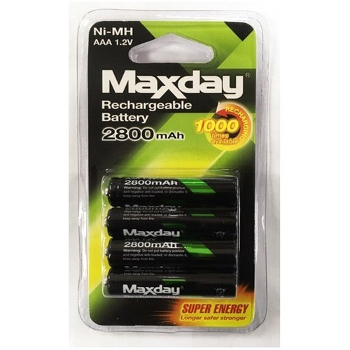 Pilas Maxday Packx4 Aaa Recargable 2800mah