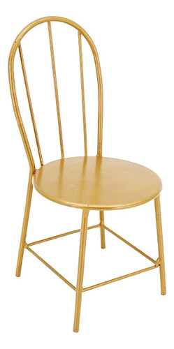 Mini 1:6 Casa De Muñecas Silla De Comedor De Metal Dorado