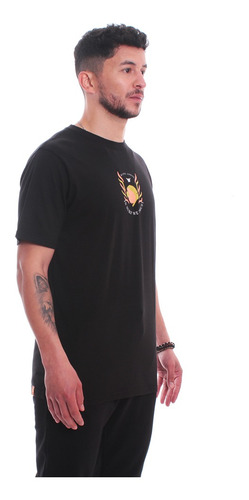 Imagen 3 de 8 de Polera De Hombre Manga Corta Hang Loose Negro