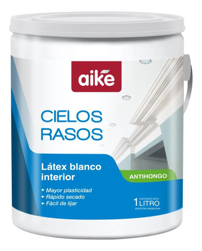 Latex Cielorrasos X 10 Lt Aike Blanco Pintura