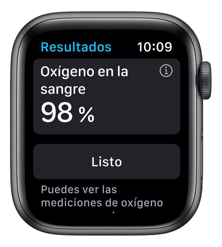 Imagen 3 de 8 de Apple Watch Series 6 (GPS) - Caja de aluminio gris espacial de 44 mm - Correa deportiva negro