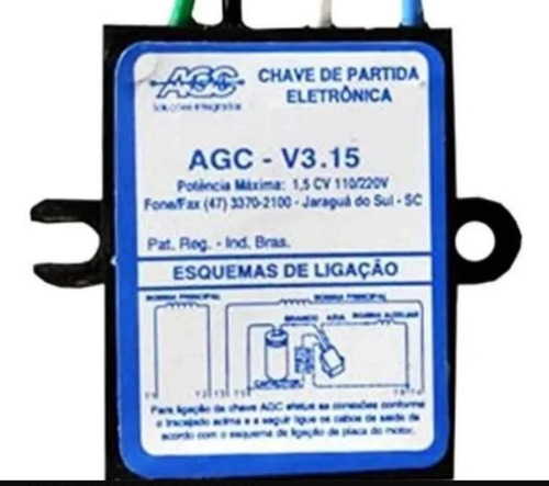 Chave Partida  Agc V3.15 P/ Cortador De Grama Trapp 1cv 