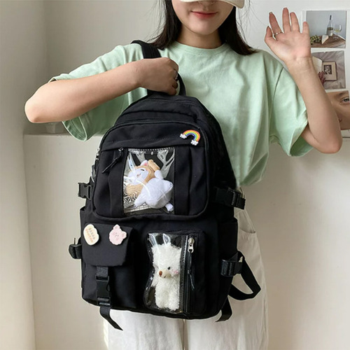 De Mochila Escolar Casual Kawaii De Moda Niñas Arcoíris