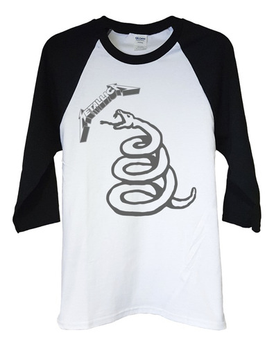 Polera Raglan 3/4 Metallica Black Album Metal Abominatron