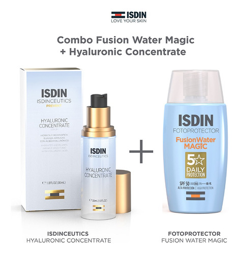 Combo Fotoprotector Fusion Water Magic + Serum Hyaluronic